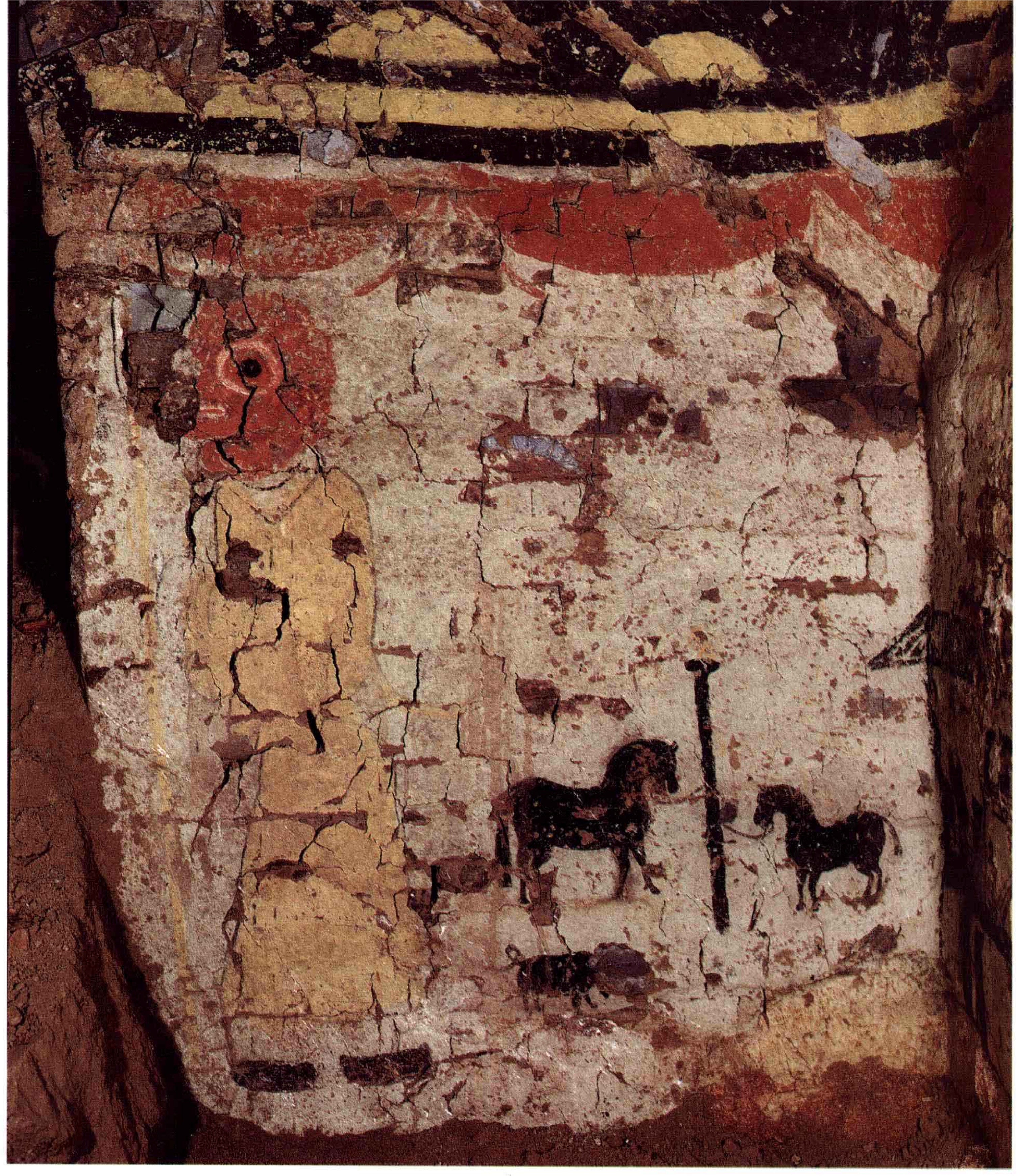 河南出土壁画图片,陕西出土古代壁画展