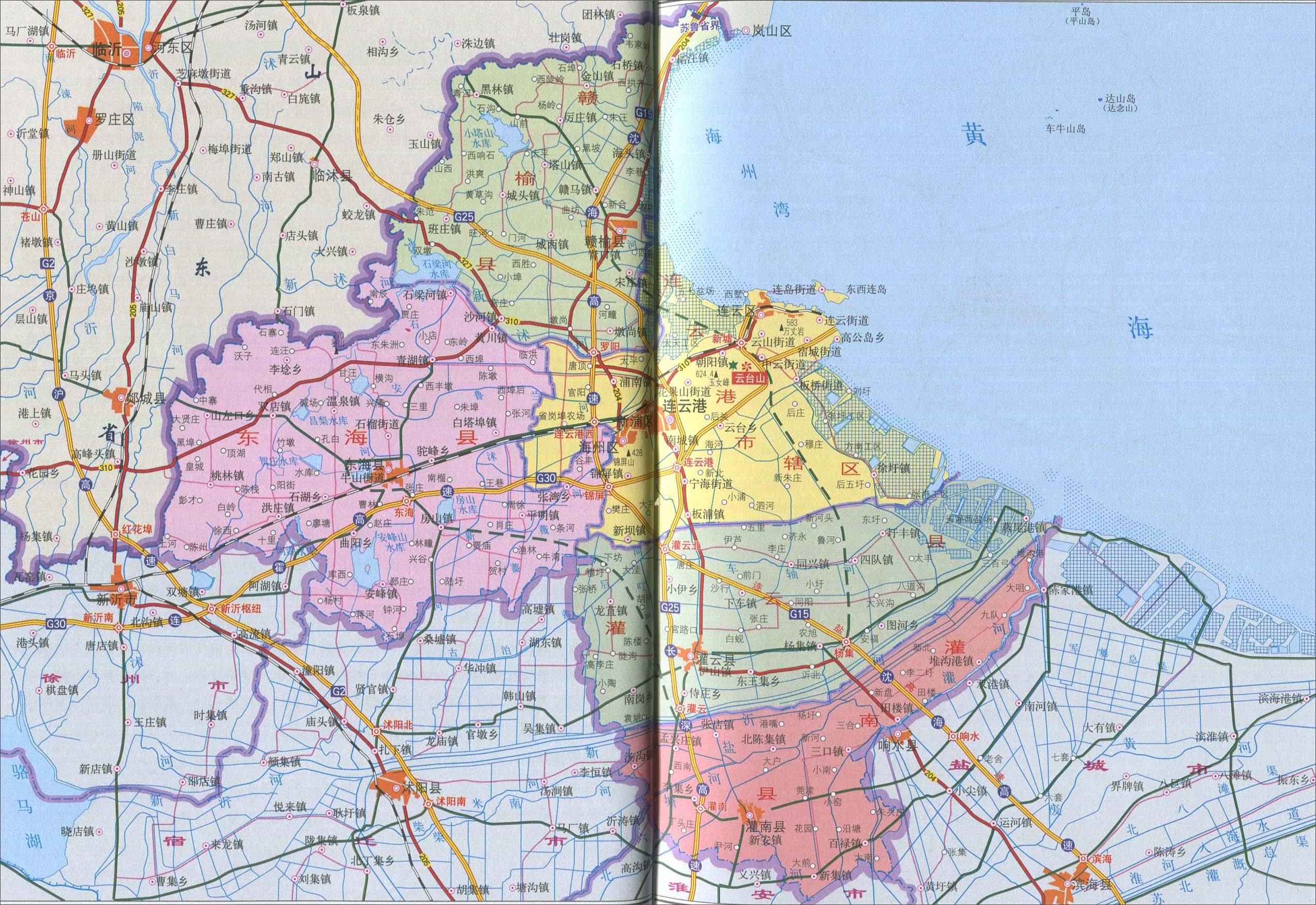 连云港在中国地图什么位置,江苏省地图连云港