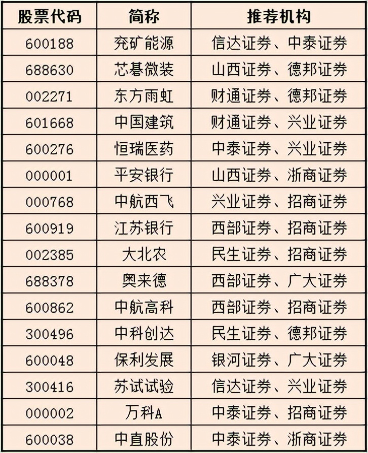 券商12月份推荐金股,12月股票热门股票推荐