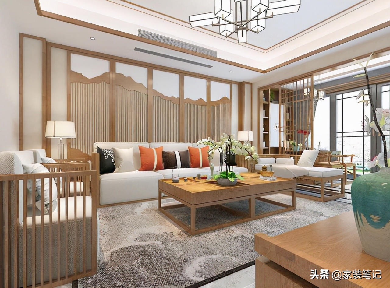 十大经典客厅设计,中式客厅吊顶效果图大全2021款