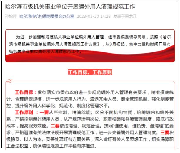 哈尔滨裁撤编外人员给什么补偿,哈尔滨实行精简编外吗