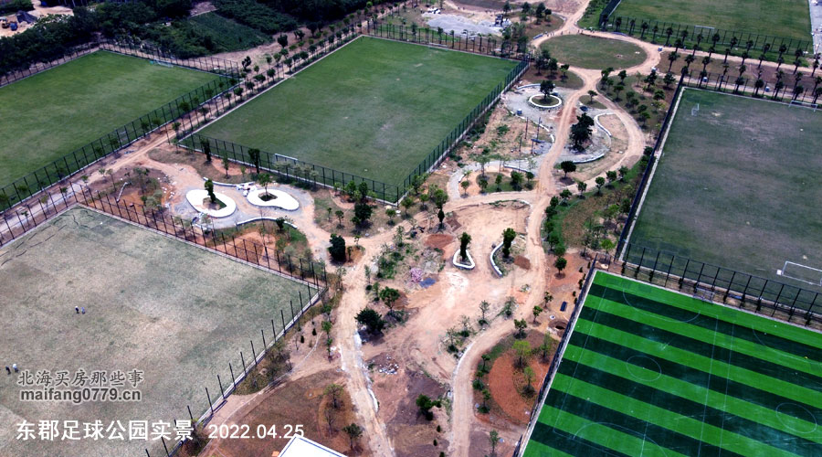 公园施工现场实拍,足球主题公园工程进度