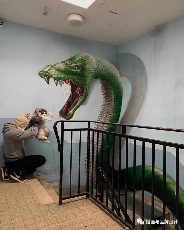 超震撼的墙绘,有视觉冲击感极简的墙绘