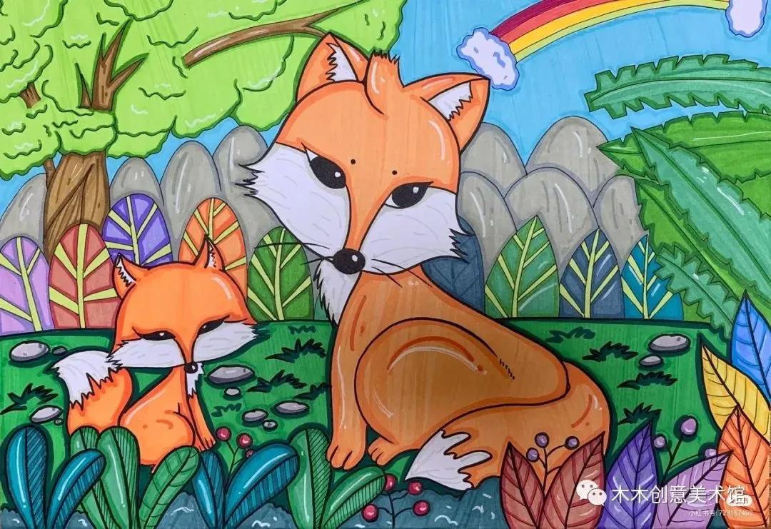 丙烯马克笔绘画可爱又简单的动物,24色马克笔绘画小动物