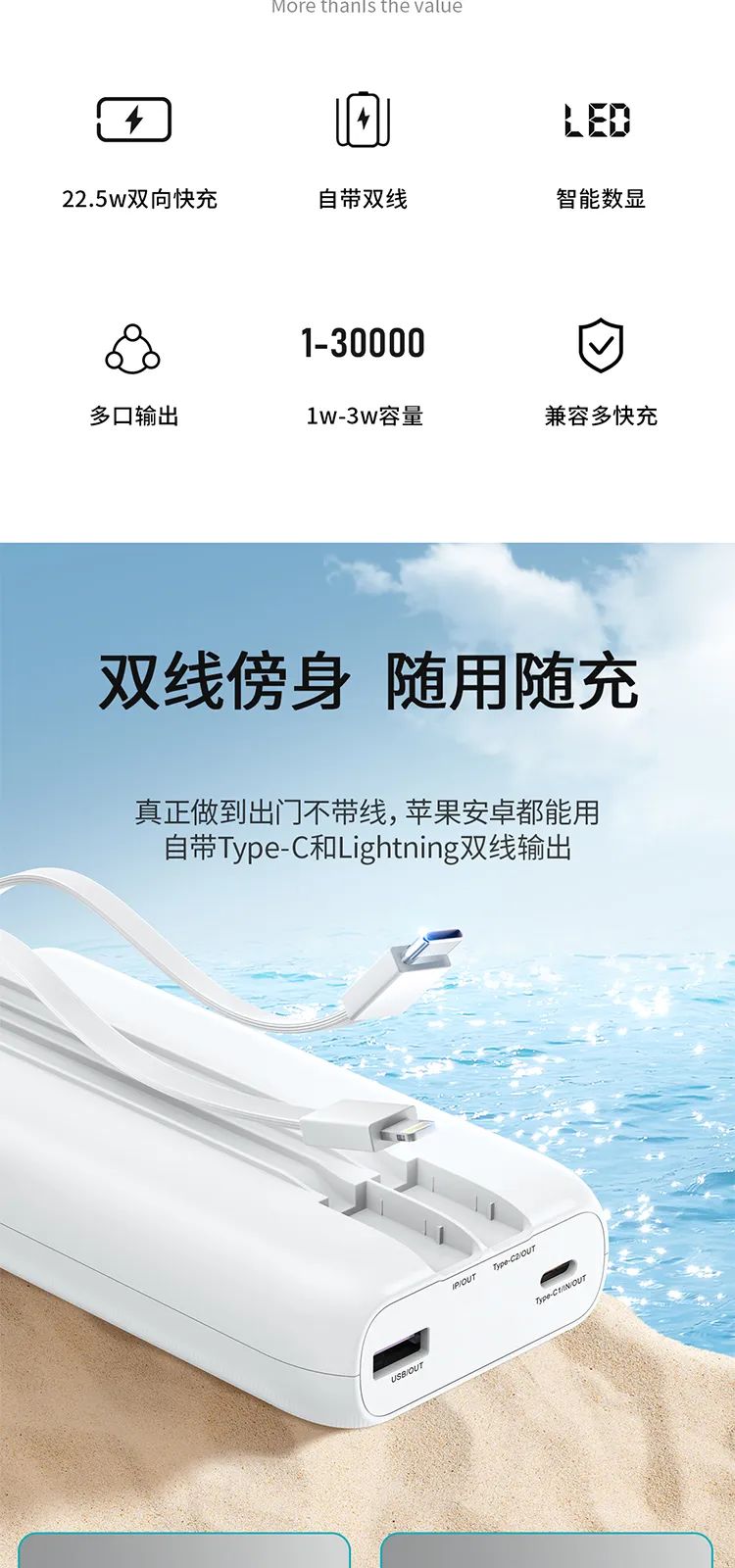 讯迪磁吸移动电源,讯迪旅行版移动电源