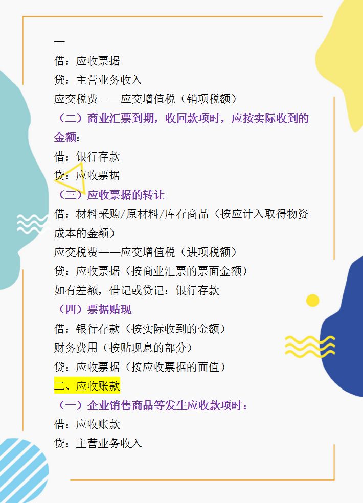 财务软件服务费会计分录,财务会计100个常用表