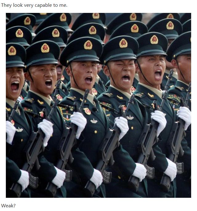 美国知乎评论中国军人,为什么中国士兵看起来很瘦