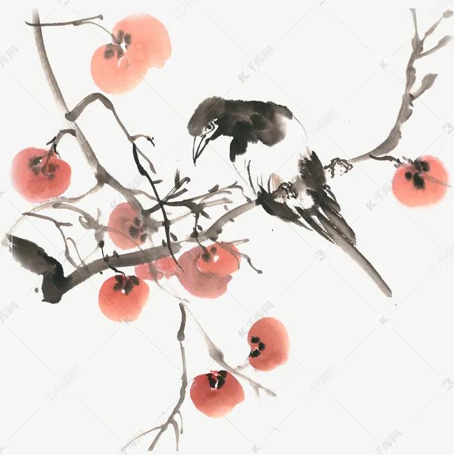国画梅花与喜鹊的寓意,喜鹊柿子画寓意