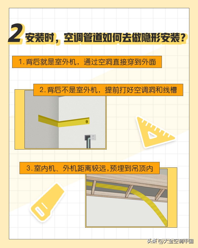 空调挂机的室内管道太丑怎么办,空调管道怎么处理好看