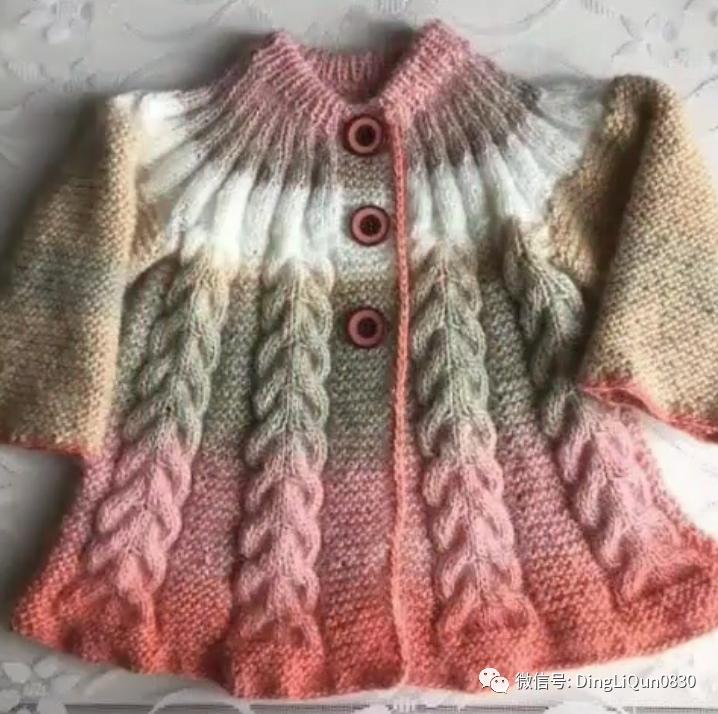 最新款女童开衫毛衣编织图片,针织洋气儿童毛衣