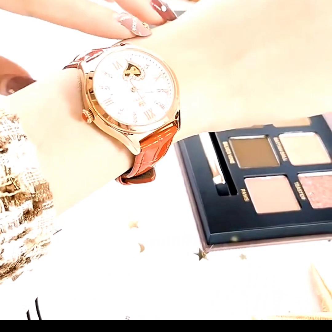手表女款爆款2023新款防水圆表盘,手表女士机械表2022网红爆款