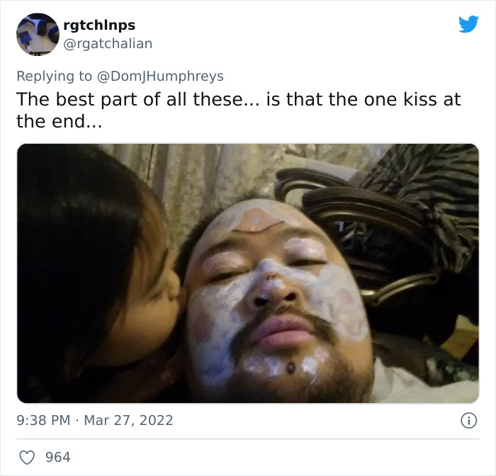 盘点女儿给爸爸的化妆技巧,外国女儿给老爸化妆