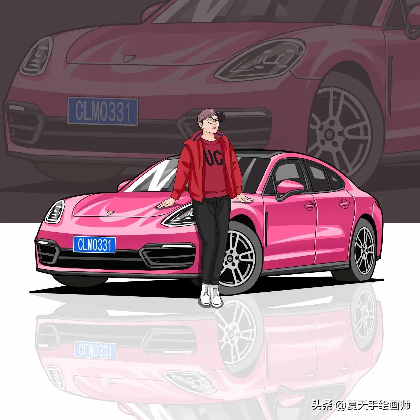 手绘动漫汽车头像,汽车头像手绘