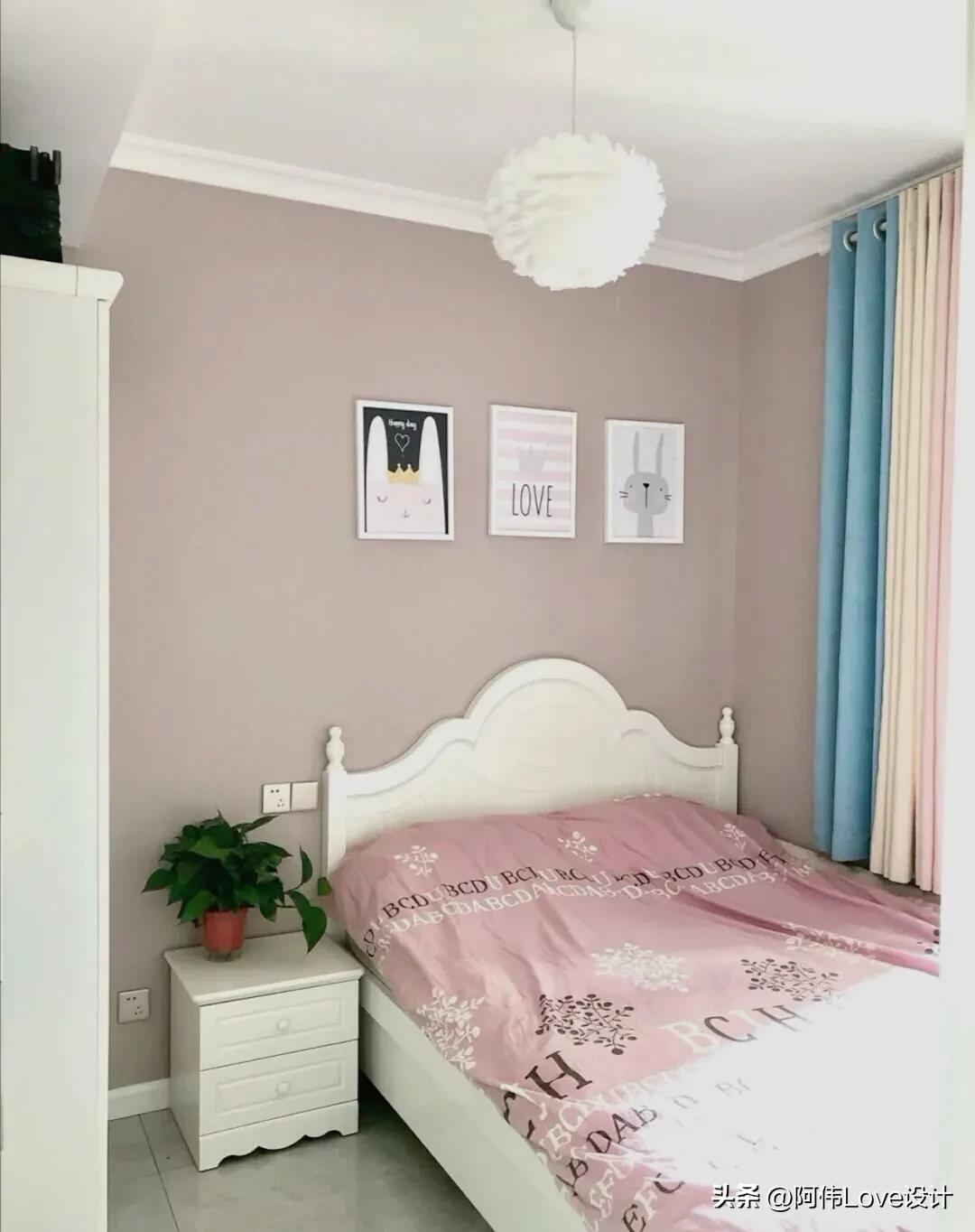 卧室墙面漆颜色搭配,婚房卧室窗帘颜色搭配