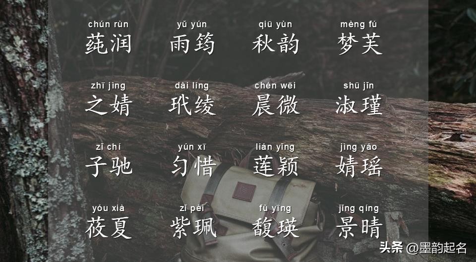 特别唯美的诗句起名,富有诗意的诗词名字