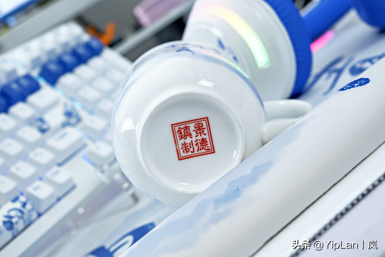 达尔优釉下青键鼠套装,达尔优釉下青六件套