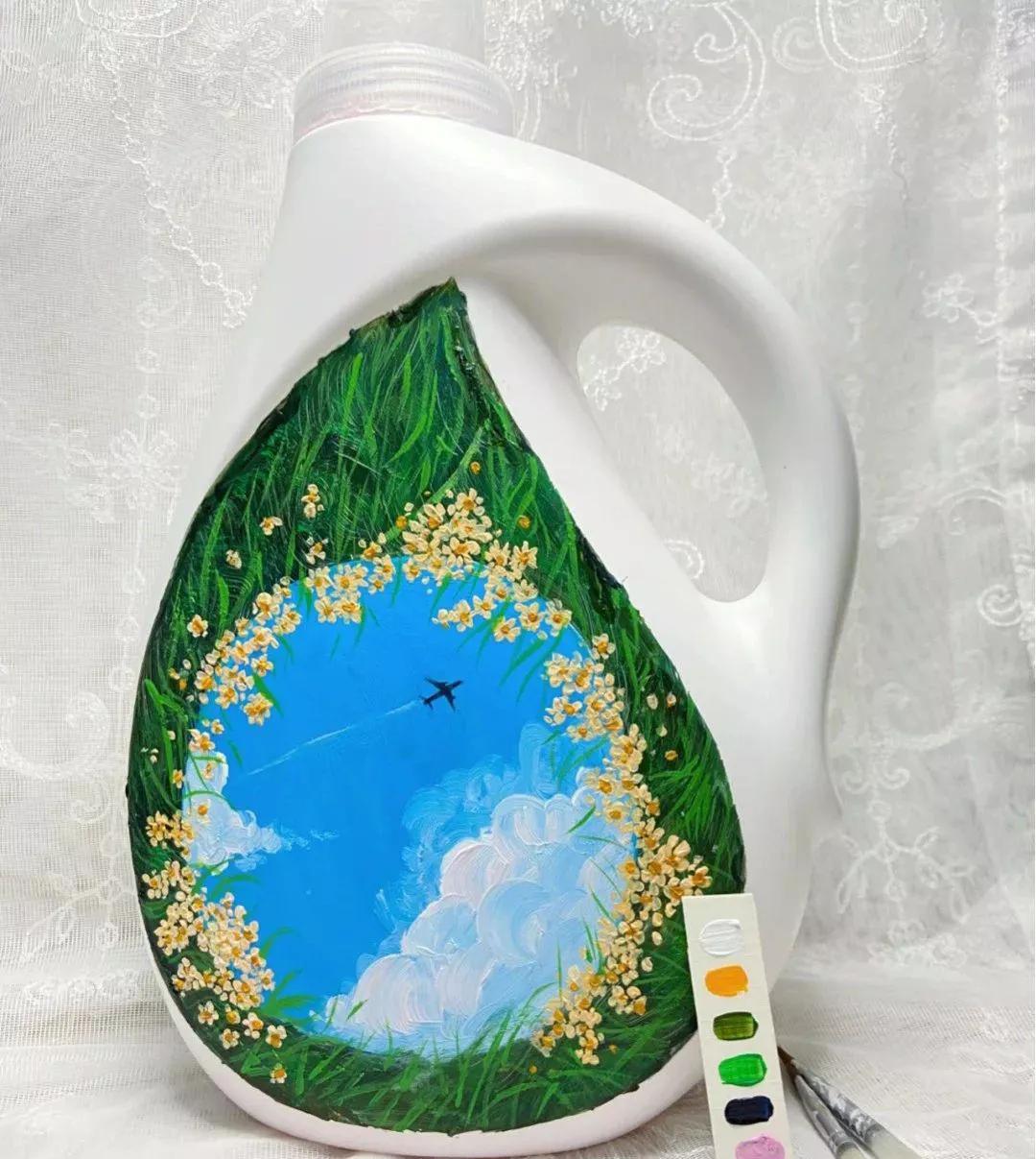 怎么把瓶子变废为宝做艺术品,废瓶子变废为宝图画