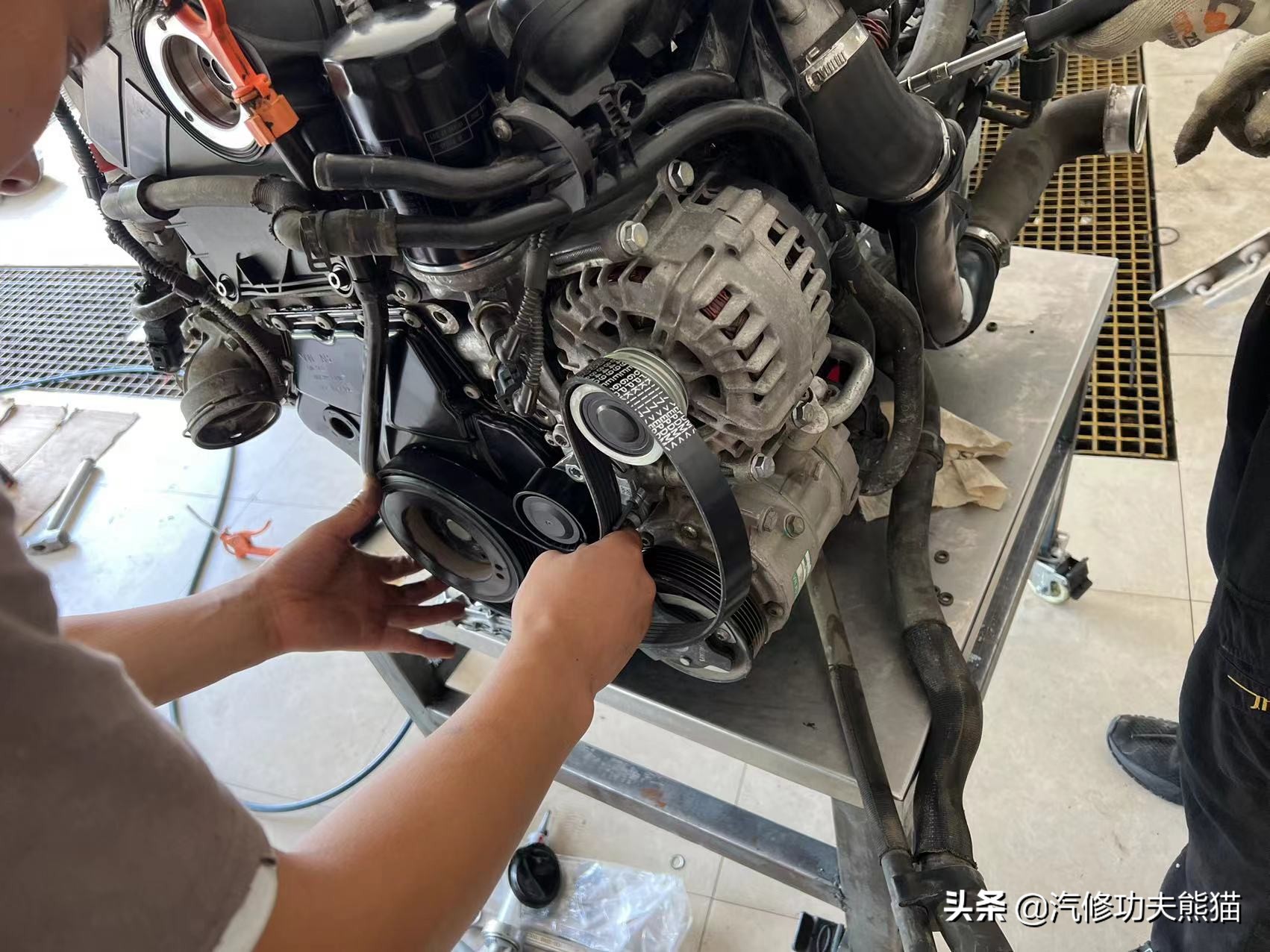 严谨的德国工人钣金修复,严谨的德国师傅修复事故车