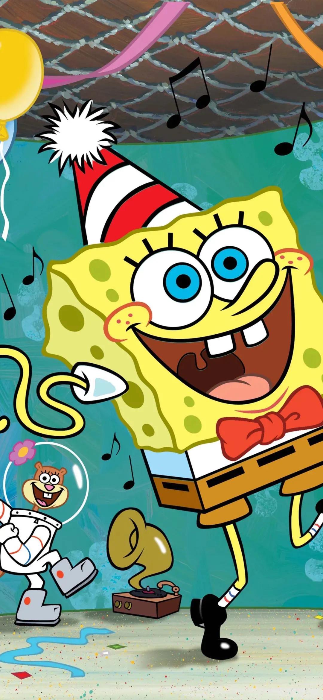 海绵宝宝高清可爱三连图壁纸带字,派大星海绵宝宝表情包动图可爱