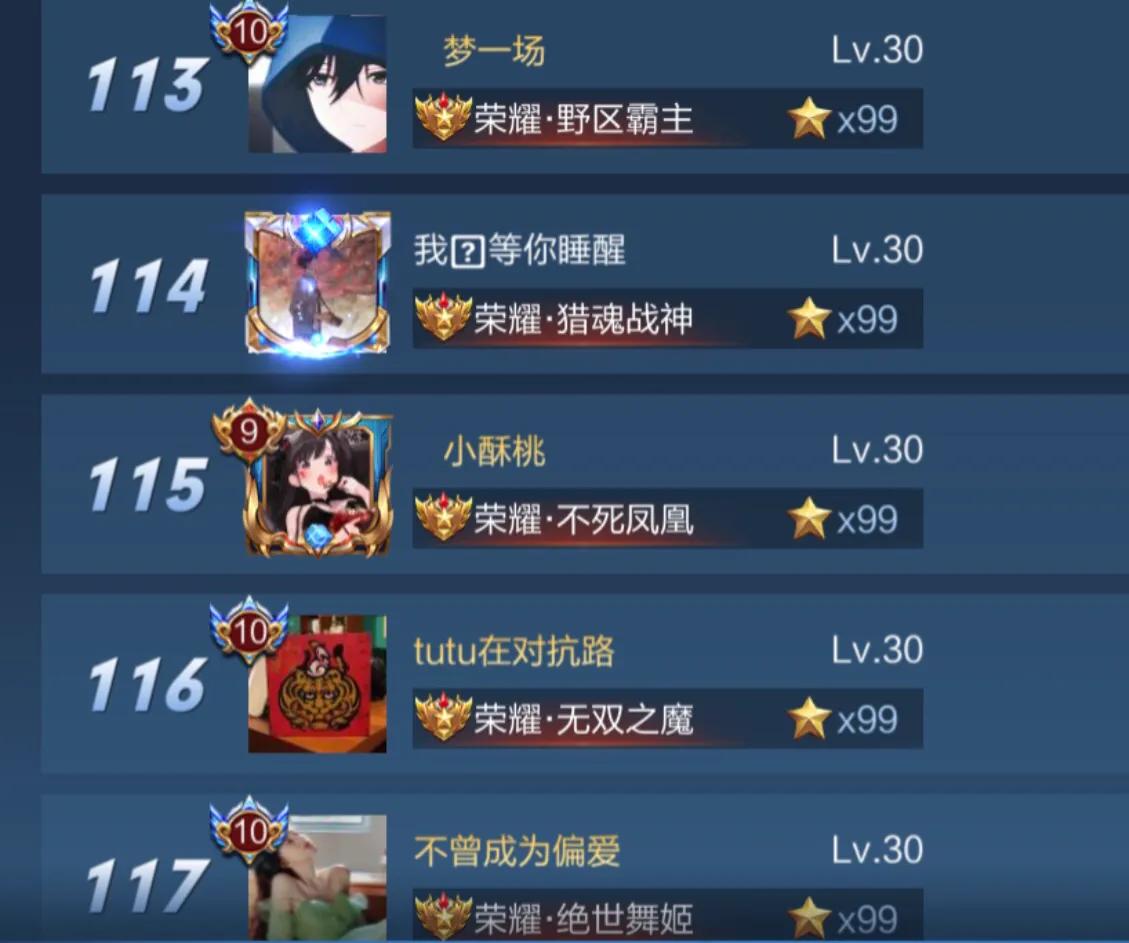 王者荣耀最强王者各个英雄的称号,荣耀王者的英雄称号