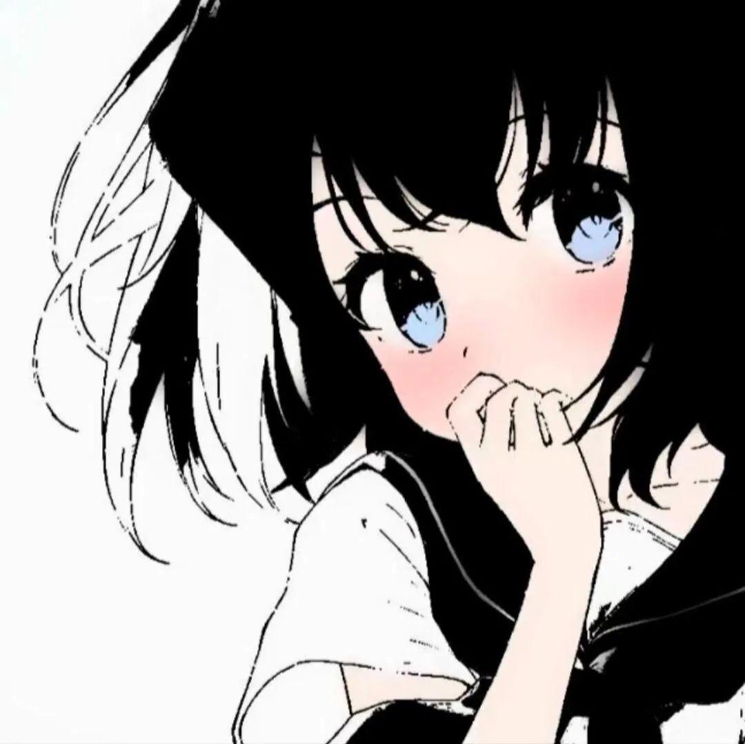 wechat头像女动漫黑白,wechat黑白清冷头像