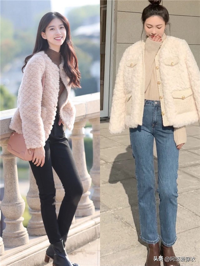 羊羔毛皮草外套还流行不,今年流行的羊羔毛短款