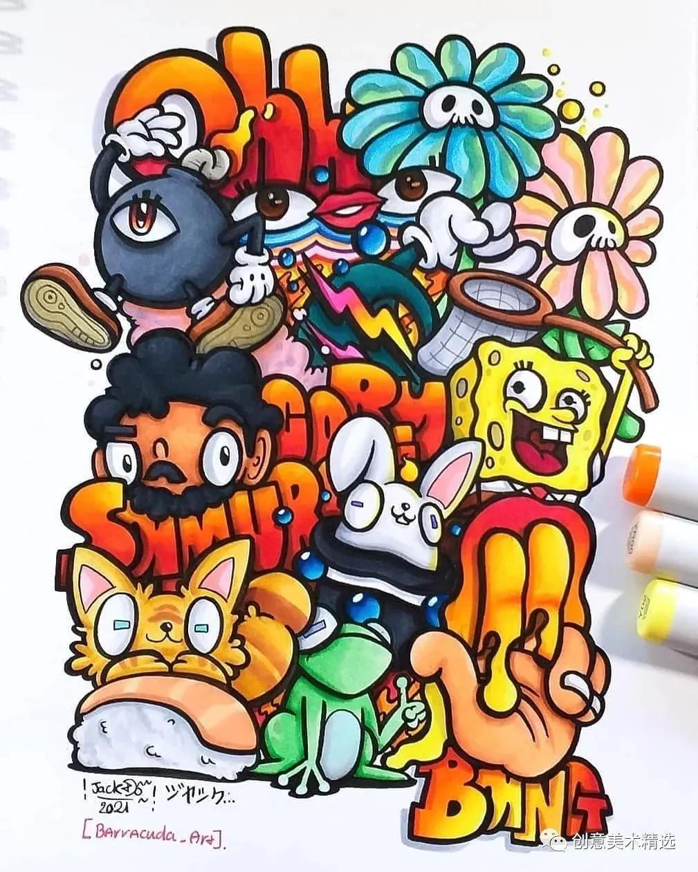 创意素描线描几何形体,线描画创意画优秀作品8级