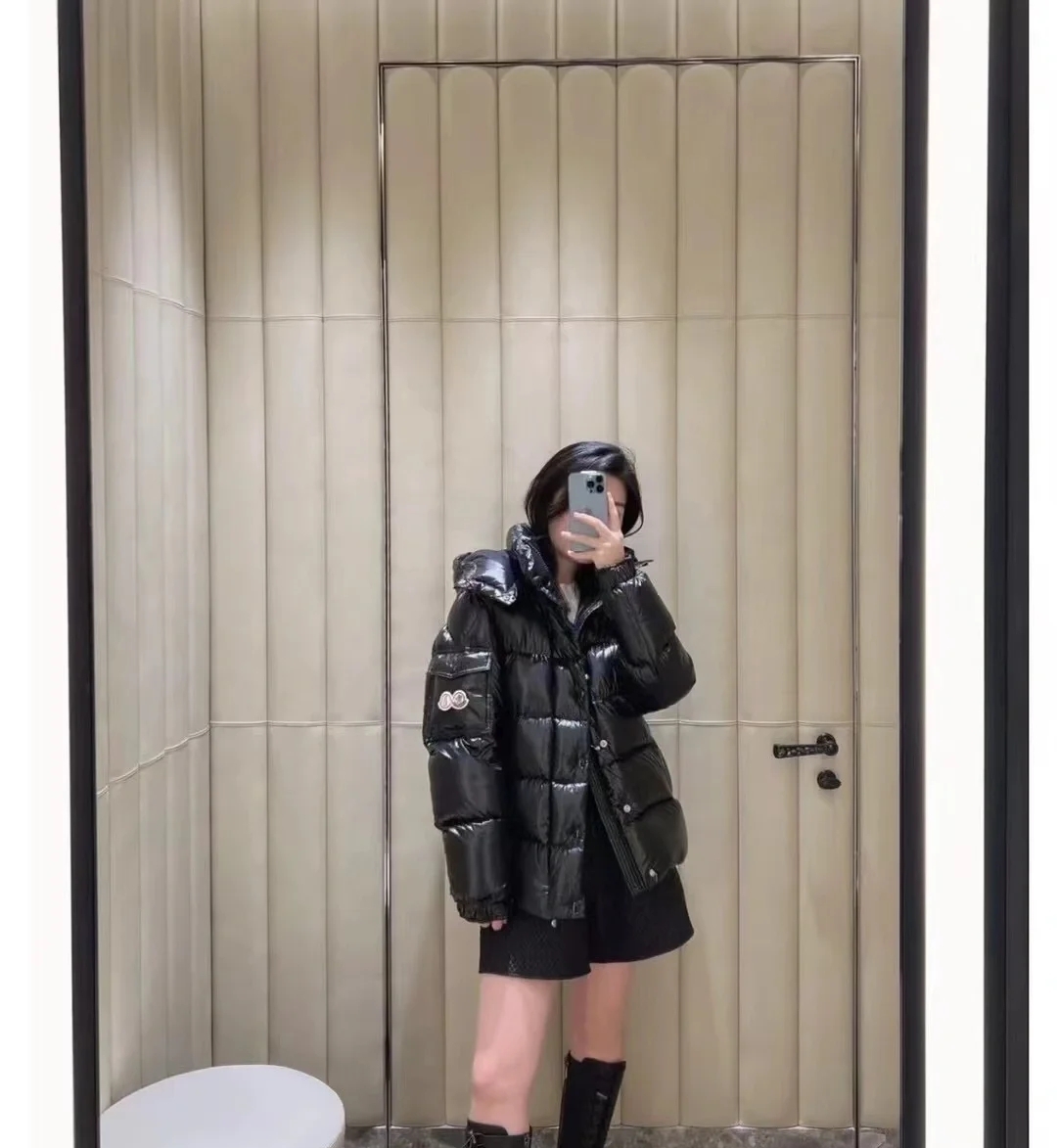 蒙口羽绒服加厚外套,蒙口羽绒服亮玫红色所有限定款