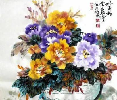 国画名家董萍写意牡丹作品精选,名家写意牡丹公鸡图片大全