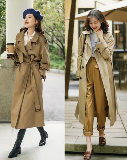 春天一件短风衣的搭配开衫,春天风衣里面搭配什么衣服学生