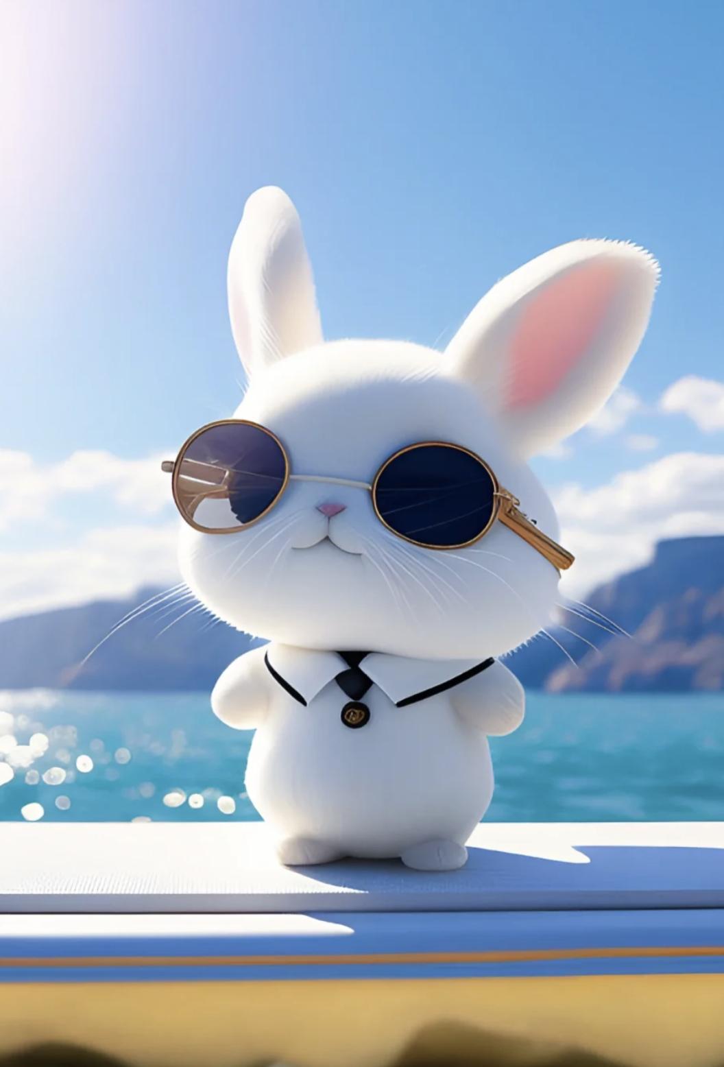 萌到爆可爱壁纸卡通兔,可爱的星空兔兔壁纸图片