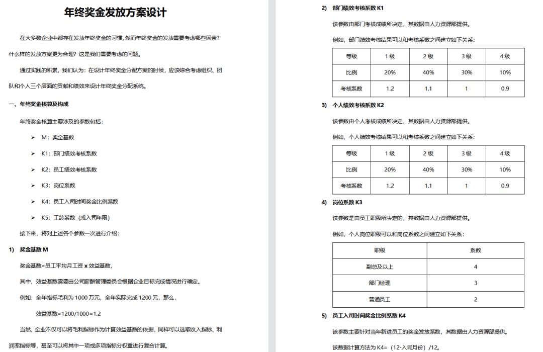 年终奖分配方案案例,最新年终奖分配比例