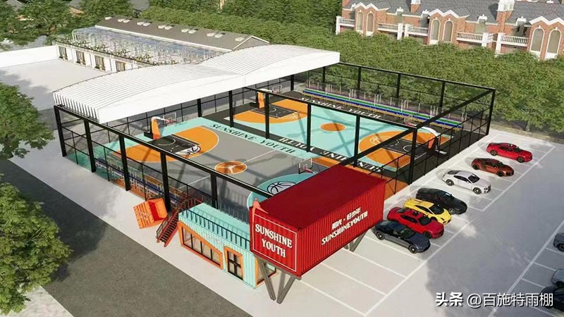 篮球场收缩棚,徐州篮球场电动推拉棚多少钱