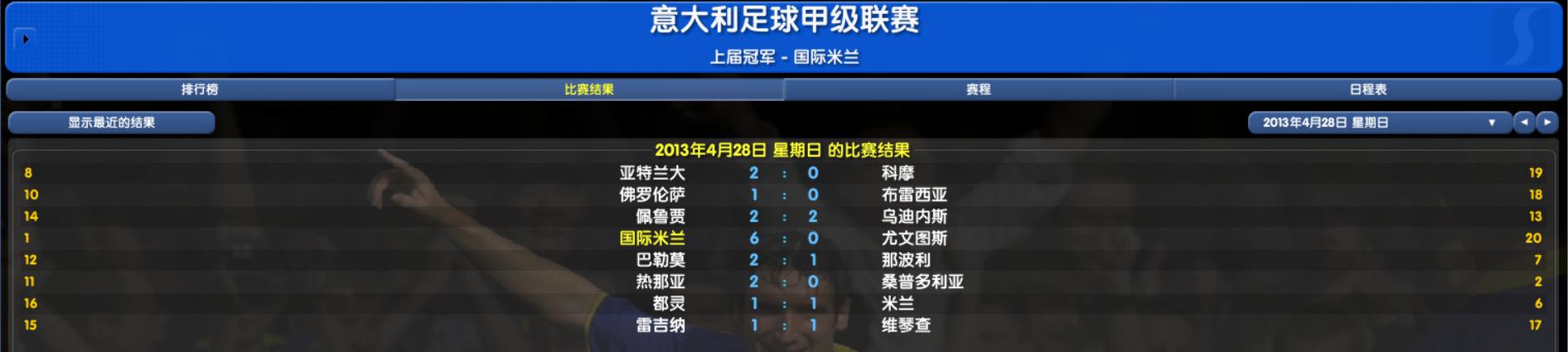 玩CM最大的成就,就是亲自把尤文踢下水