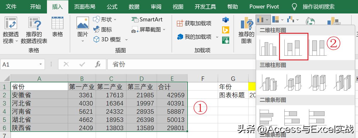 excel堆积柱形统计图显示百分比,excel堆积柱形图显示总量和百分比