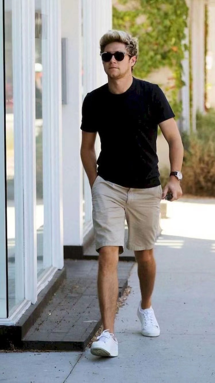 男士夏日显白短衣短裤穿搭,男士夏季短裤穿搭休闲质感高级