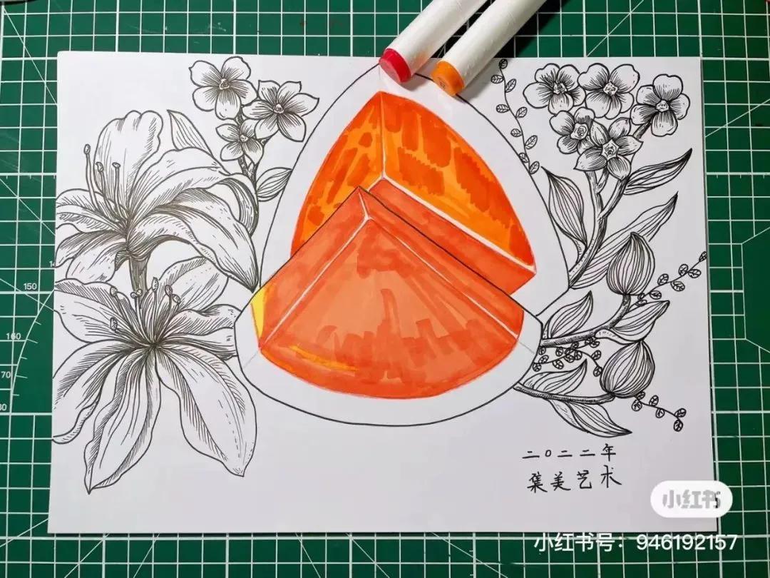 彩铅画出马克笔的效果,彩铅马克笔混合画