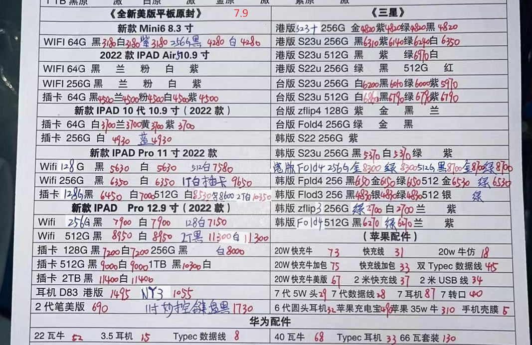 华强北2021年8月18日手机批发报价,华强北2021年3月手机批发价