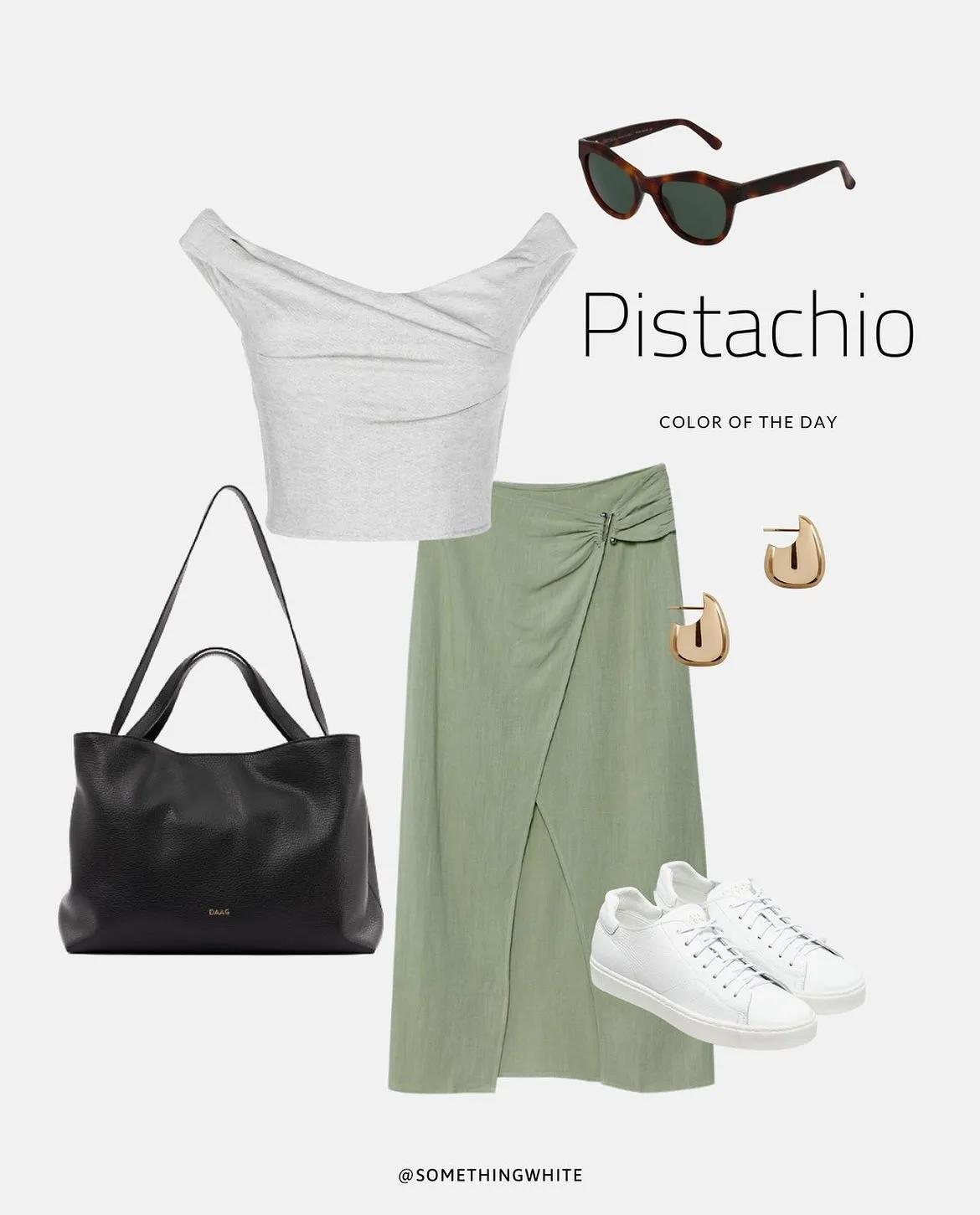 开心果绿颜色的衣服图片,开心果色衣服穿搭