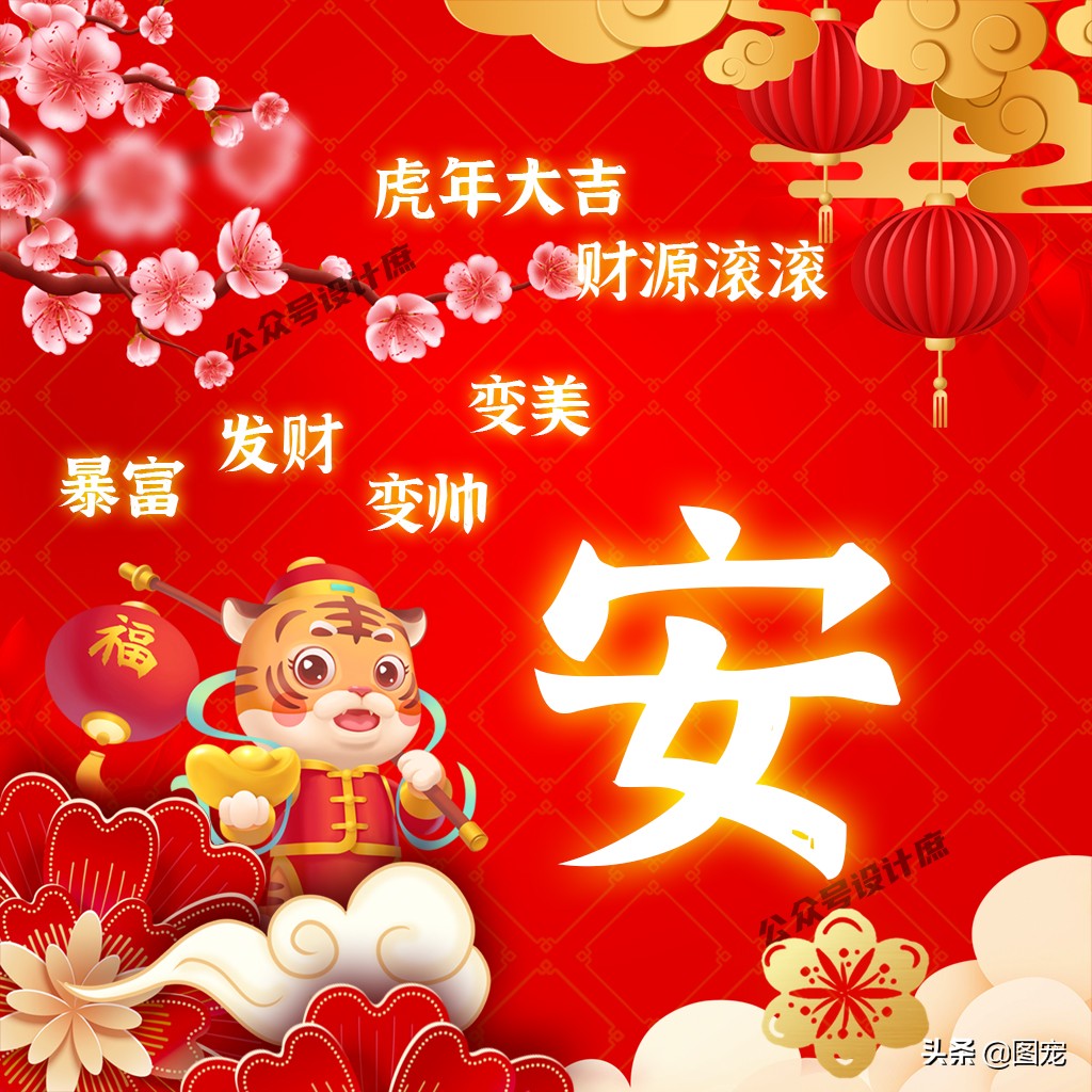 2023姓氏头像最新款虎年大吉,2022虎年姓氏头像好运霸气