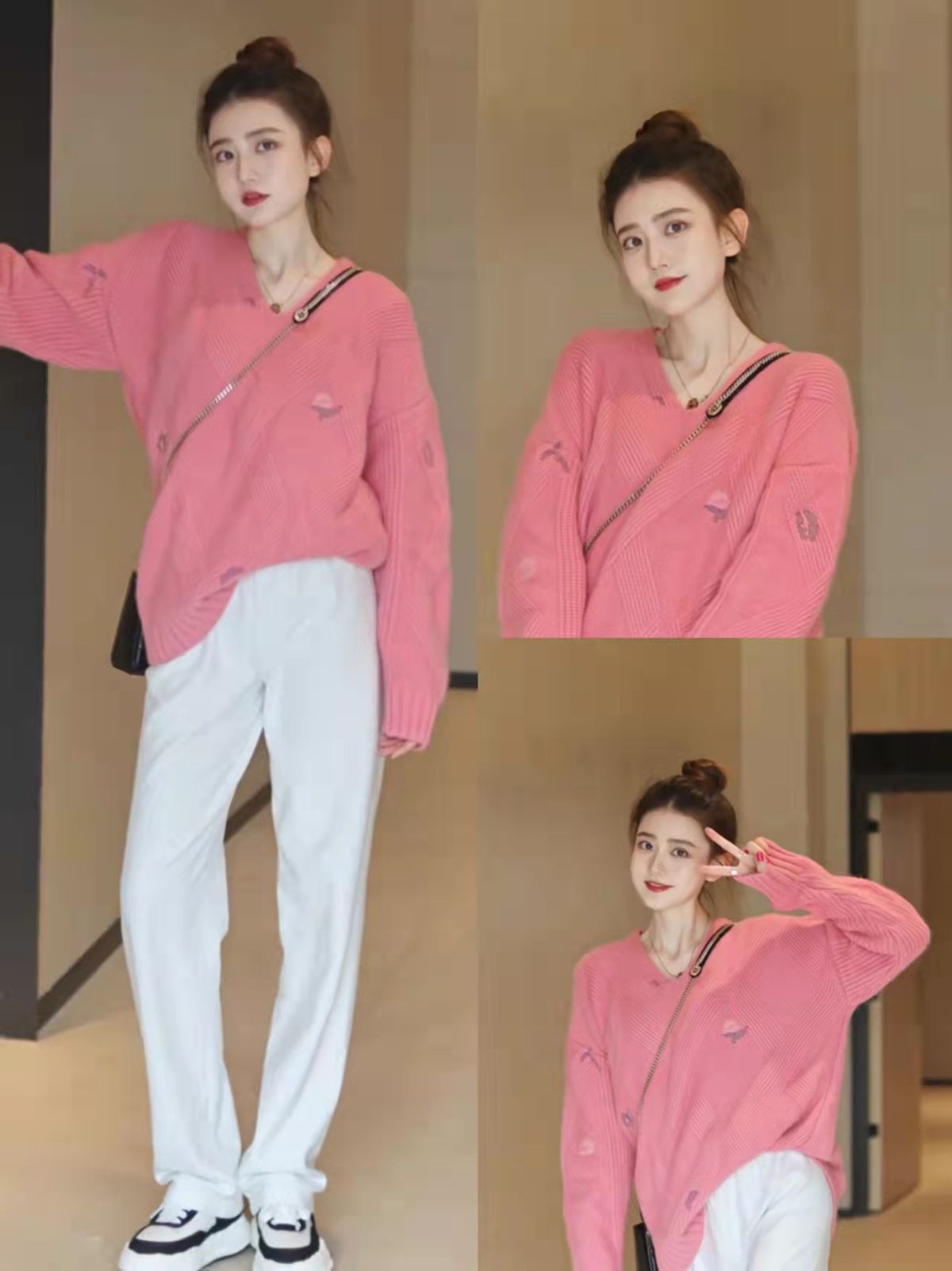 甜系穿搭粉色,粉色系甜酷系穿搭