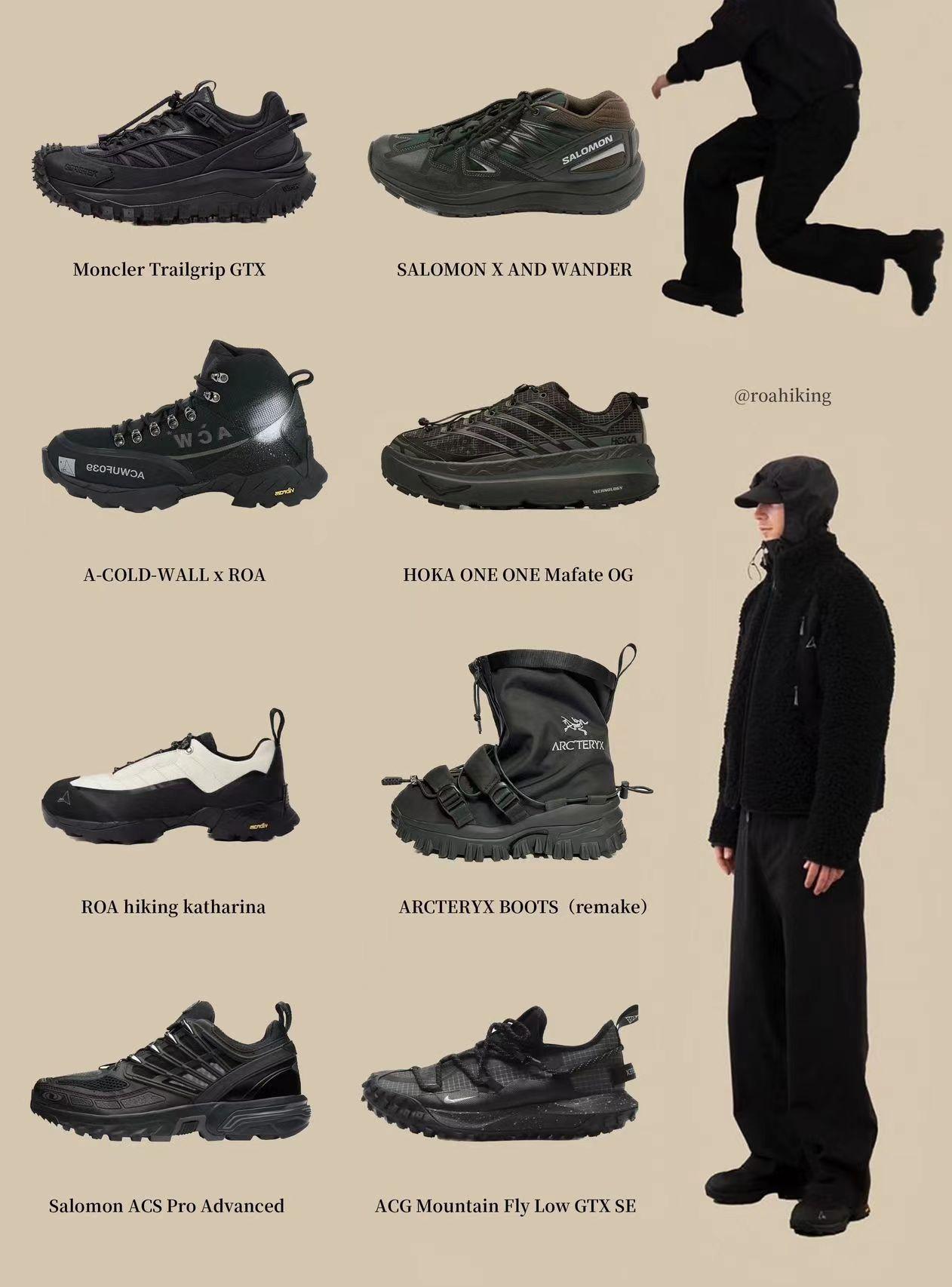 黑色运动机能鞋,黑色机能风搭配鞋子