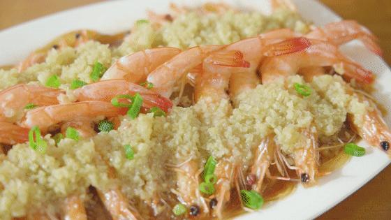 蒜蓉粉丝大虾蒸扇贝,蒜蓉粉丝蒸扇贝鲍鱼生蚝的做法