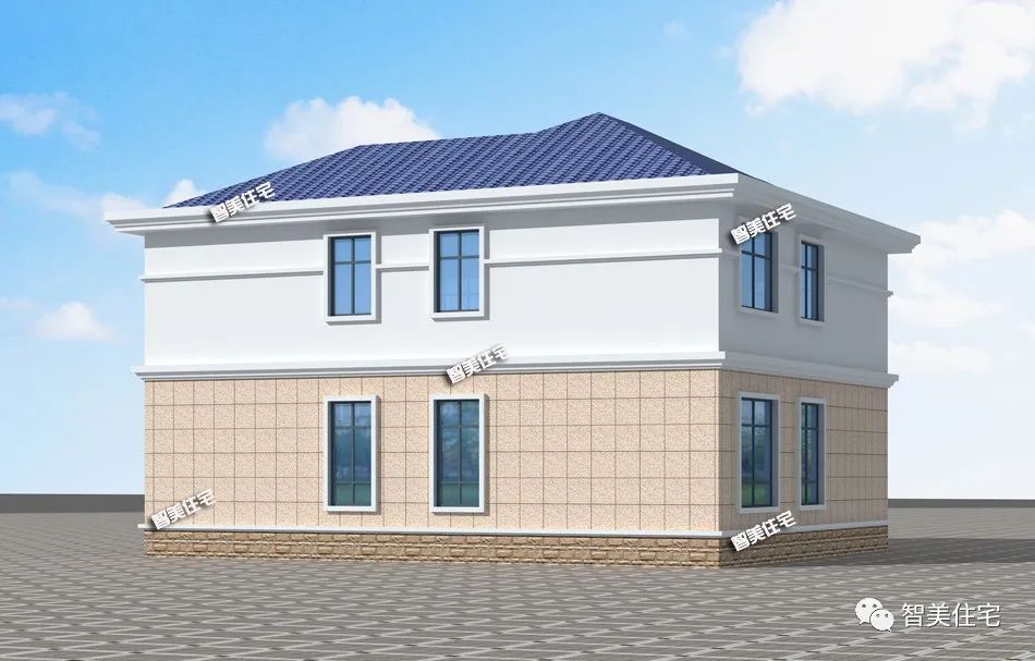 农村两层半小别墅加厨房效果图,主房无厨房