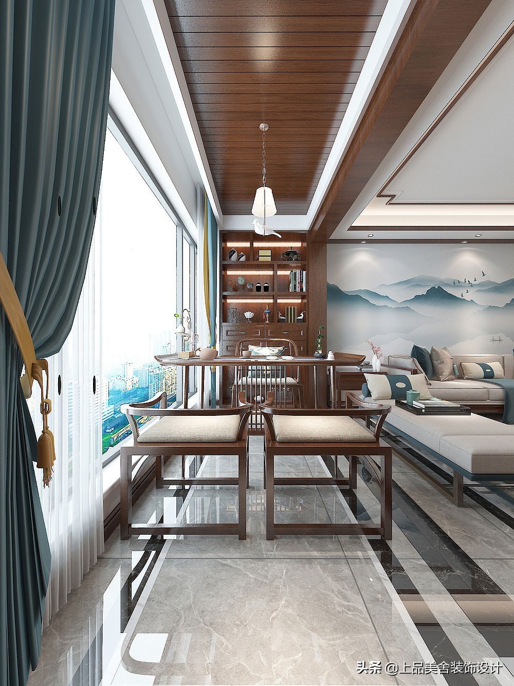 180平米中式原木风格,中式原木风格小户型100平