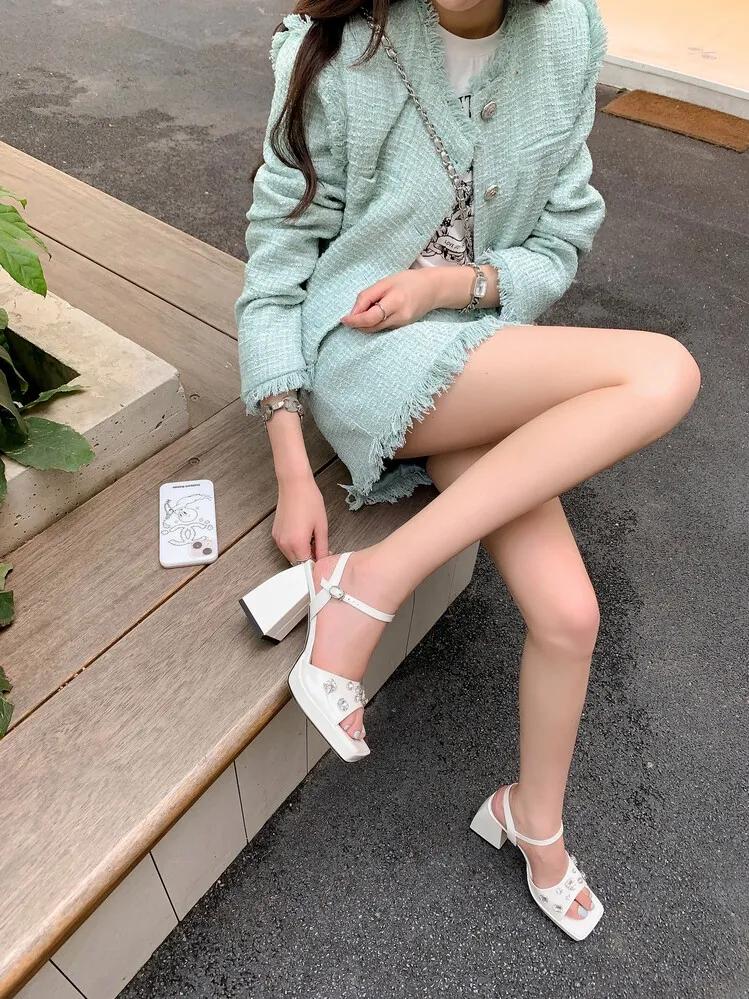 简单女士高跟凉鞋怎么搭配,10岁女孩高跟夏天凉鞋