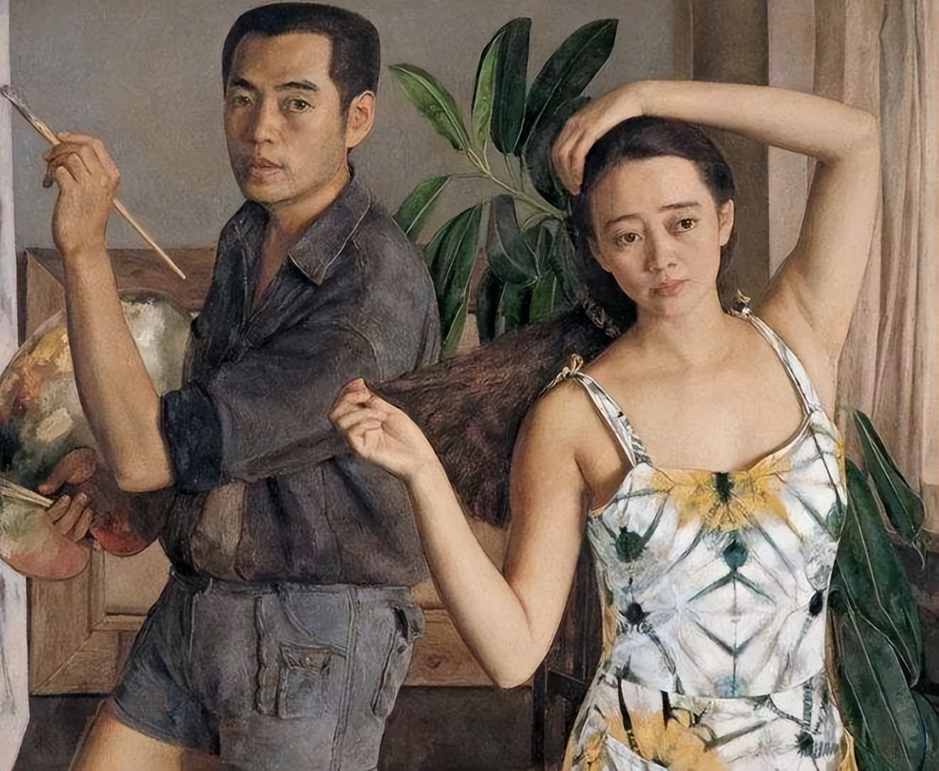 杨飞云新娘油画,画家杨飞云的新婚画作