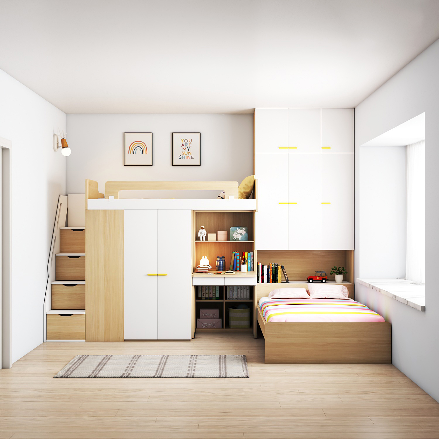 9平米的房间上下床设计带飘窗,9平方设计上下床多少钱