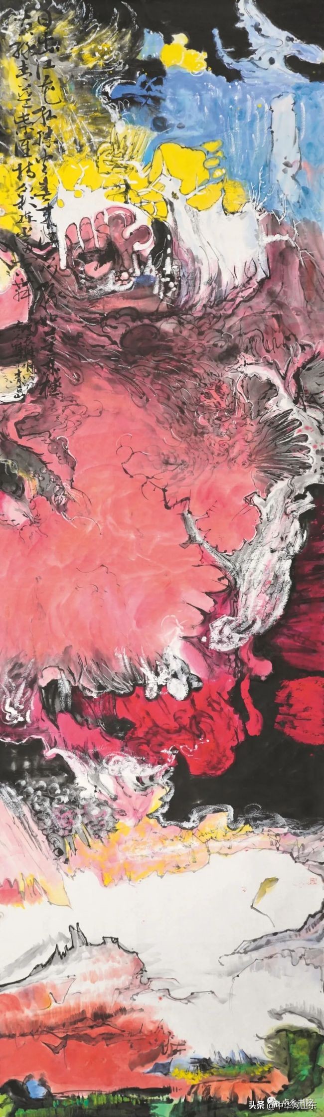 山东籍画家孙博文巨幅水墨画,极端的画家