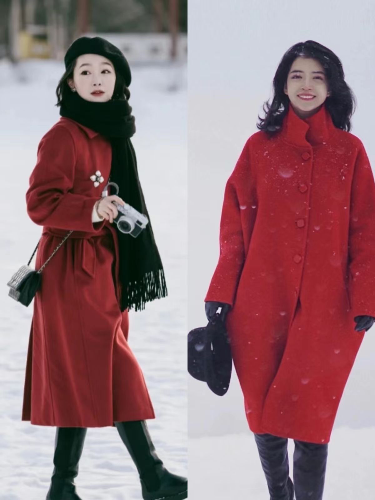 黑红色大衣怎么搭配出高级感,黑色大衣加红色内搭配什么鞋好看